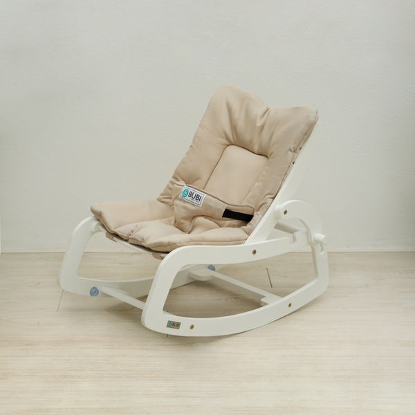  BUBI Bouncer - White Frame w BeigeTop 