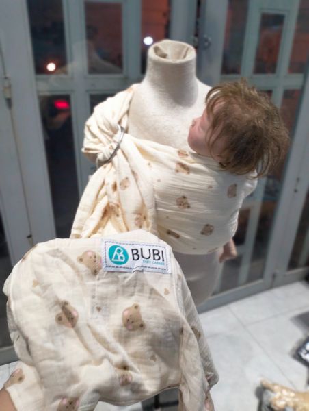  BUBI Ring Sling Gen 1 - Muslin Cotton - Gấu 
