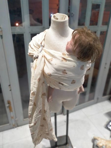  BUBI Ring Sling Gen 1 - Muslin Cotton - Gấu 