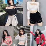  Áo Croptop Tay Dài Cut - YA094190 