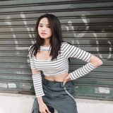  Áo Croptop Tay Dài Cut - YA094190 