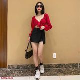  Áo croptop tay phồng cột eo YA023230 