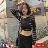  Áo Croptop Xoắn Lưng - YA022160 