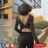  Áo Croptop Xoắn Lưng - YA022160 