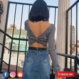  Áo Croptop Xoắn Lưng - YA022160 