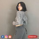  Áo Croptop Hoodie Tay Dài Đan Ngực - YA021220 