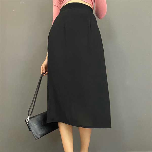 Chân váy dài chân váy midi dáng chữ A lưng cao phom đẹp  Lazadavn
