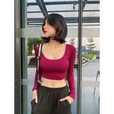  Áo Croptop hở lưng bo thun [CÓ SẴN MÚT NGỰC] 