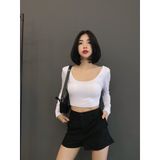  Áo Croptop hở lưng bo thun [CÓ SẴN MÚT NGỰC] 