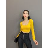  Áo Croptop hở lưng bo thun [CÓ SẴN MÚT NGỰC] 