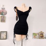  Đầm Body Tay Con Rút Dây Mabel Dress TD380359 