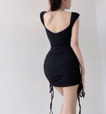  Đầm Body Tay Con Rút Dây Mabel Dress TD380359 