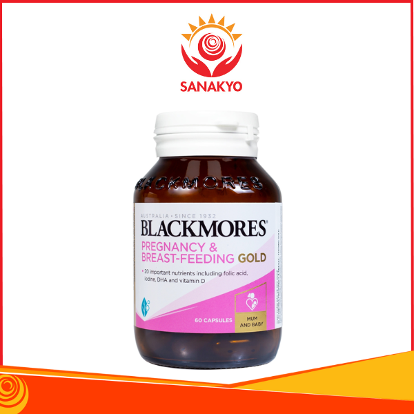 Viên uống Blackmores Pregnancy & Breast - Feeding Gold - Hỗ trợ cung cấp vitamin và khoáng chất cho phụ nữ mang thai, Lọ 60 viên