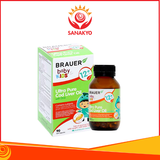 Viên uống Brauer Ultra Pure Cod Liver Oil With DHA - Giúp phát triển xương cho bé, Lọ 90 viên