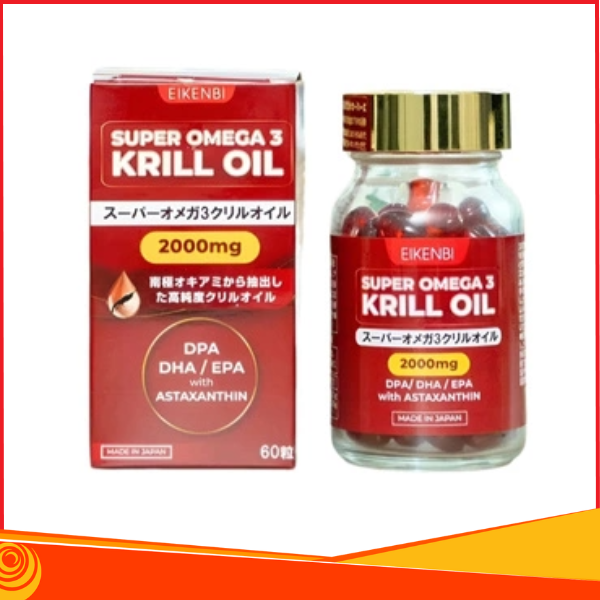 Dầu Nhuyễn Thể Eikenbi Super Omega 3 Krill Oil 2000mg - Hộp 60 Viên - Nhật Bản