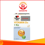 Vitamin D3 + K2 -  Hỗ trợ Bổ sung vitamin D3 và K2 - Hộp 30 viên