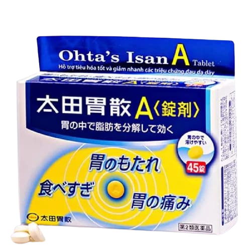 Ohta’s Isan A 45 viên chữa đau bao tử, khó tiêu, trào ngược axit dạ dày, viêm loét dạ dày