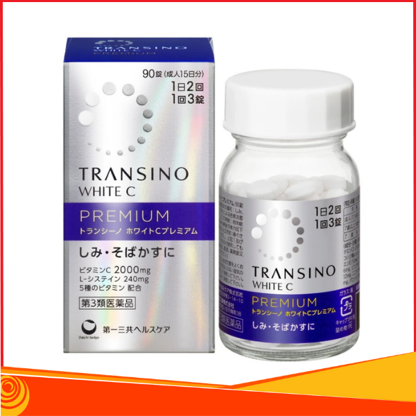 Viên uống trắng da Transino White C Premium giảm xạm nám 90 viên mẫu mới