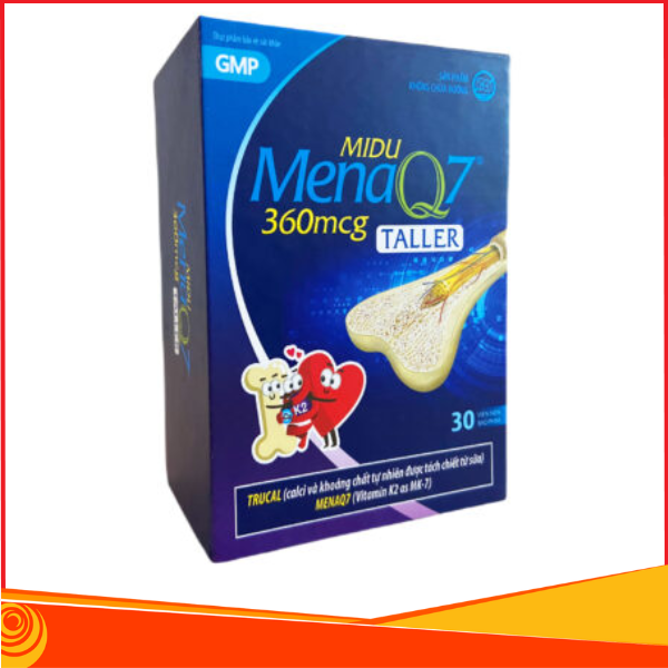 Midu MenaQ7 360mcg (30 viên) – Hỗ trợ chắc khỏe xương và phát triển chiều cao cho trẻ dậy thì với Trucal và Vitamin K2 hàm lượng