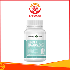 Ginkgo Biloba Healthy Care 2000mg - Viên uống bổ não, giúp tăng cường tuần hoàn máu não, Lọ 100 viên