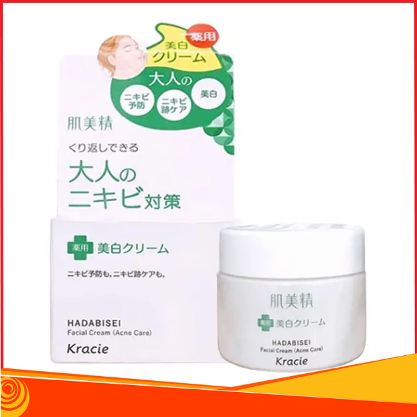 Kem dưỡng trị mụn se khít lỗ chân lông Kracie Hadabisei Acne Care Facial Cream 50g