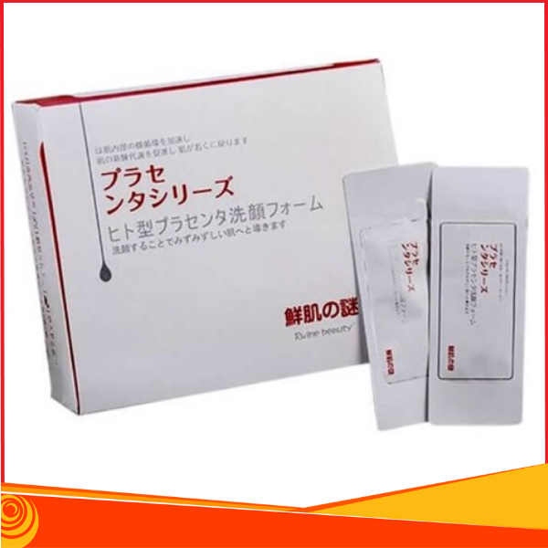 Mặt Nạ Ủ Trắng Da Rwine Beauty Placenta Face Cleanser 50 gói Nhật Bản