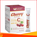 Cherry Extract 500mg Vitamin C, bột uống tăng cường hệ miễn dịch và sức đề kháng Hộp 30 gói