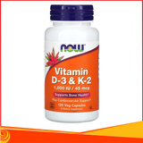 Viên uống hỗ trợ xương khớp chắc khỏe - Now Vitamin D-3 & K-2, 1,000 IU / 45 mcg Supports Bone Health