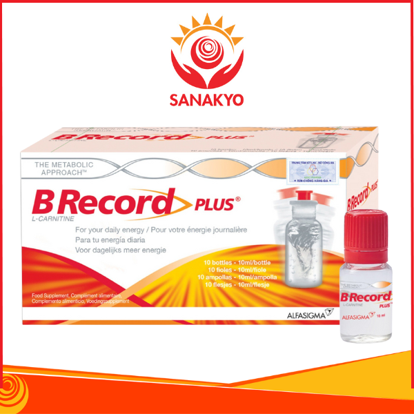 B Record Plus® đạm uống Tpbvsk - Hồi phục  Sức Khỏe, Hàng chuẩn Ý, Hộp x 10 chai.