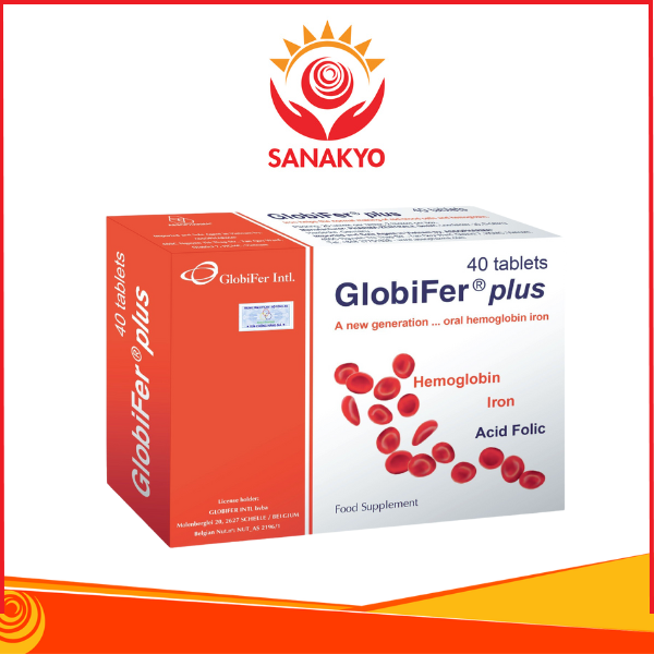 Viên Sắt Uống bổ máu GLOBIFER® Plus Dành Cho Người Thiếu Máu Do Thiếu Sắt Hàng Nhập Khẩu Từ Đức Hộp 40 Viên