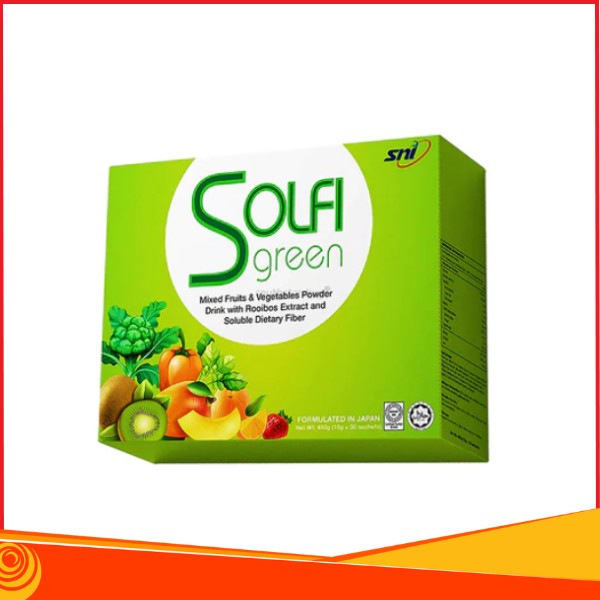 Solfigreen - Bột hỗ trợ detox chất xơ -  Hộp 10 gói.