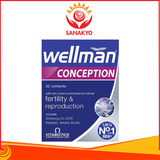 Wellman Conception - Viên uống bổ sung vitamin, khoáng chất, hỗ trợ tăng cường sức khỏe cho nam giới, Hộp 30 viên