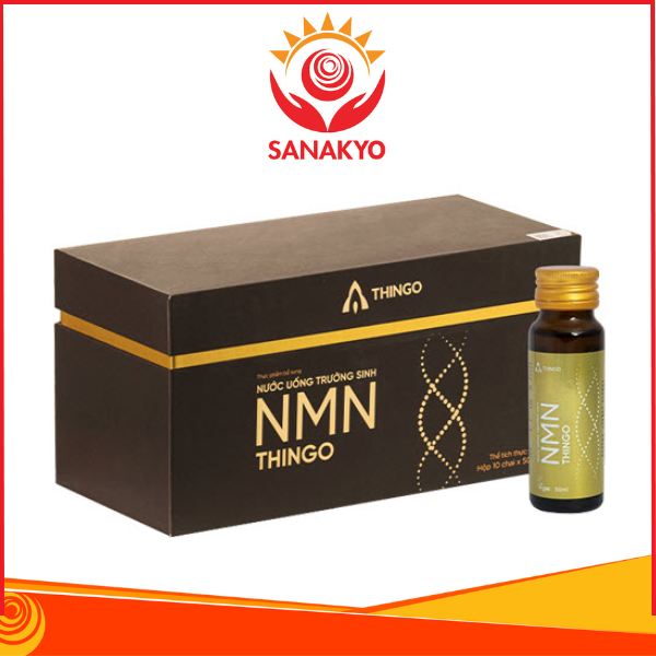 Nước uống NMN Thingo - Giúp cải thiện sức khoẻ và trẻ hoá làn da, Hộp 10 chai x 50ml