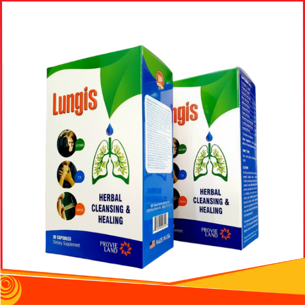 LUNGIS - hỗ trợ thanh lọc phổi, giúp bổ phổi, Hàng chuẩn USA, Hộp 30 viên