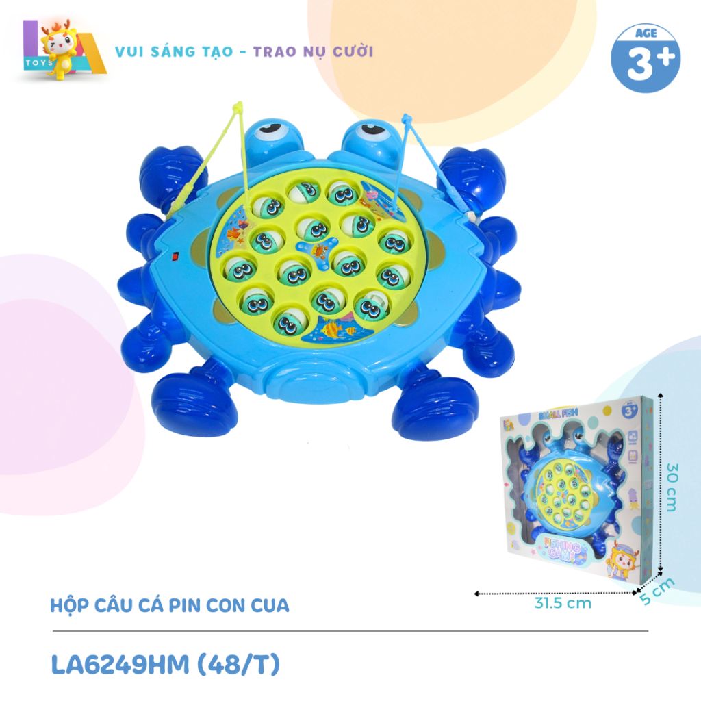  Hộp đồ chơi câu cá pin con cua LA6249HM 