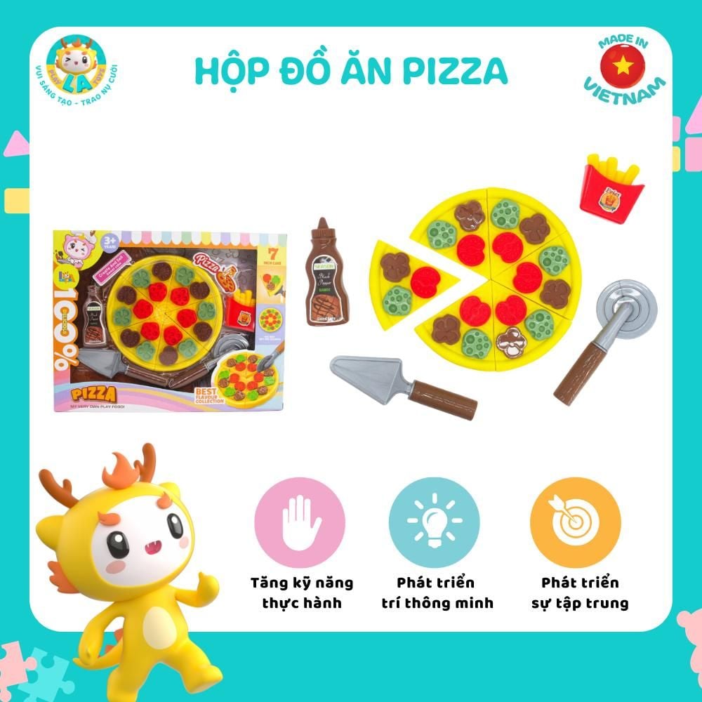  LAToys - Hộp đồ chơi bánh kem pizza - Đồ chơi nhựa nguyên sinh an toàn cho bé 