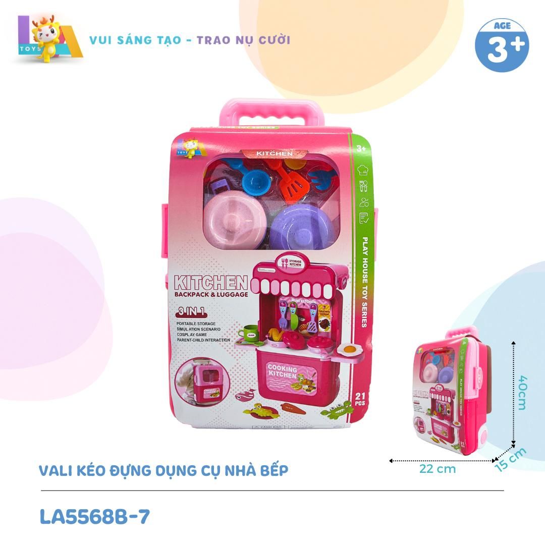  LAToys - Vali kéo đựng đồ chơi đáng yêu cho bé - Đồ chơi nhựa nguyên sinh an toàn lành tính tặng 1 xe lắp ráp và 1 trứng lắp ghép 