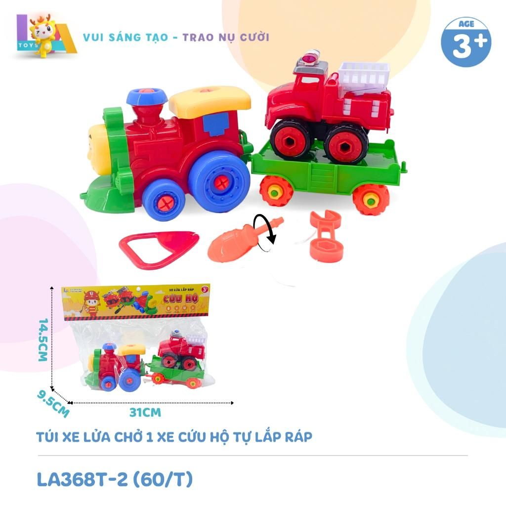  LAToys - Túi 2 xe công trình tự lắp ráp - Đồ chơi nhựa nguyên sinh an toàn cho bé 