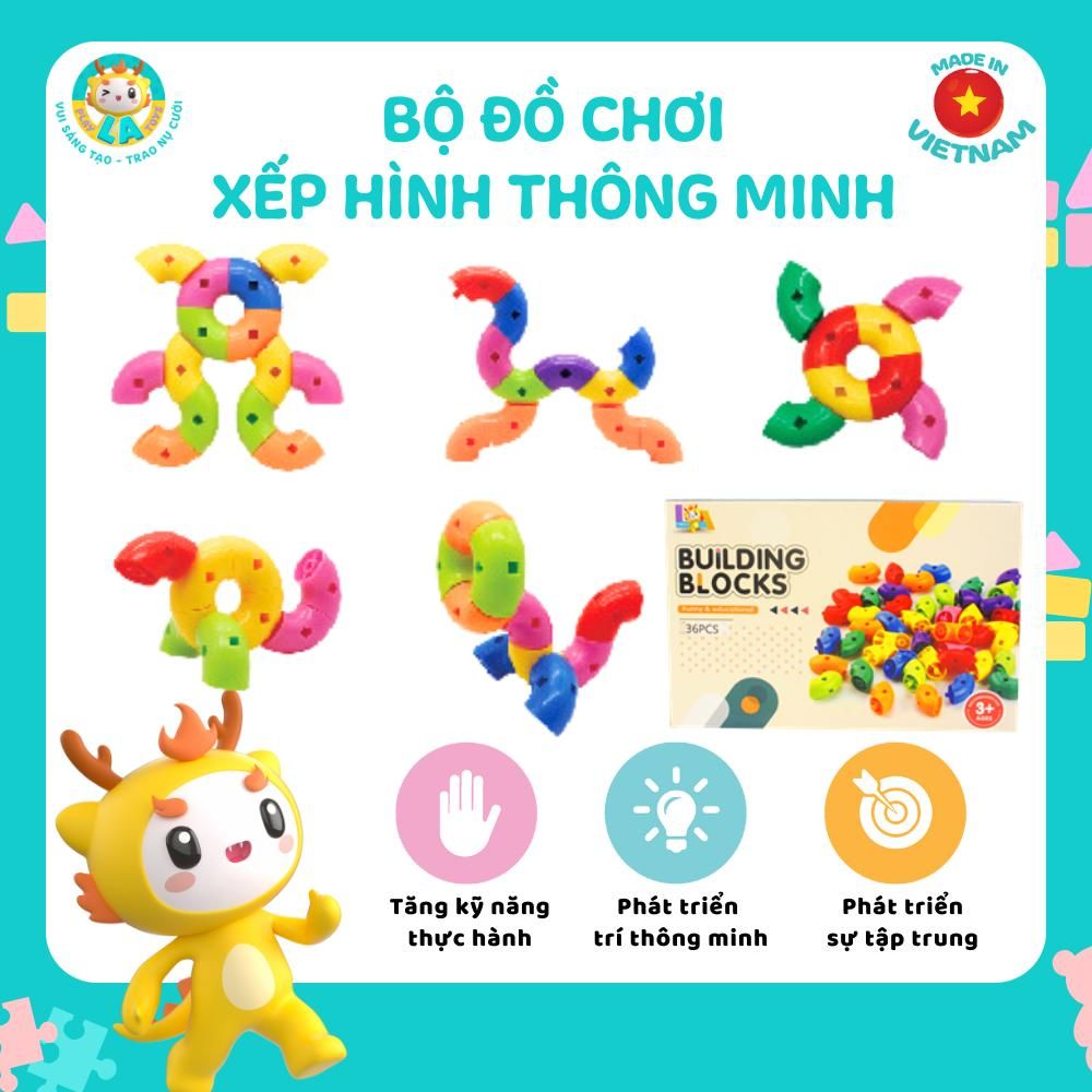  LAToys Bộ đồ chơi xếp hình thông minh giúp trẻ phát triển sự tư duy, tinh thần sáng tạo 