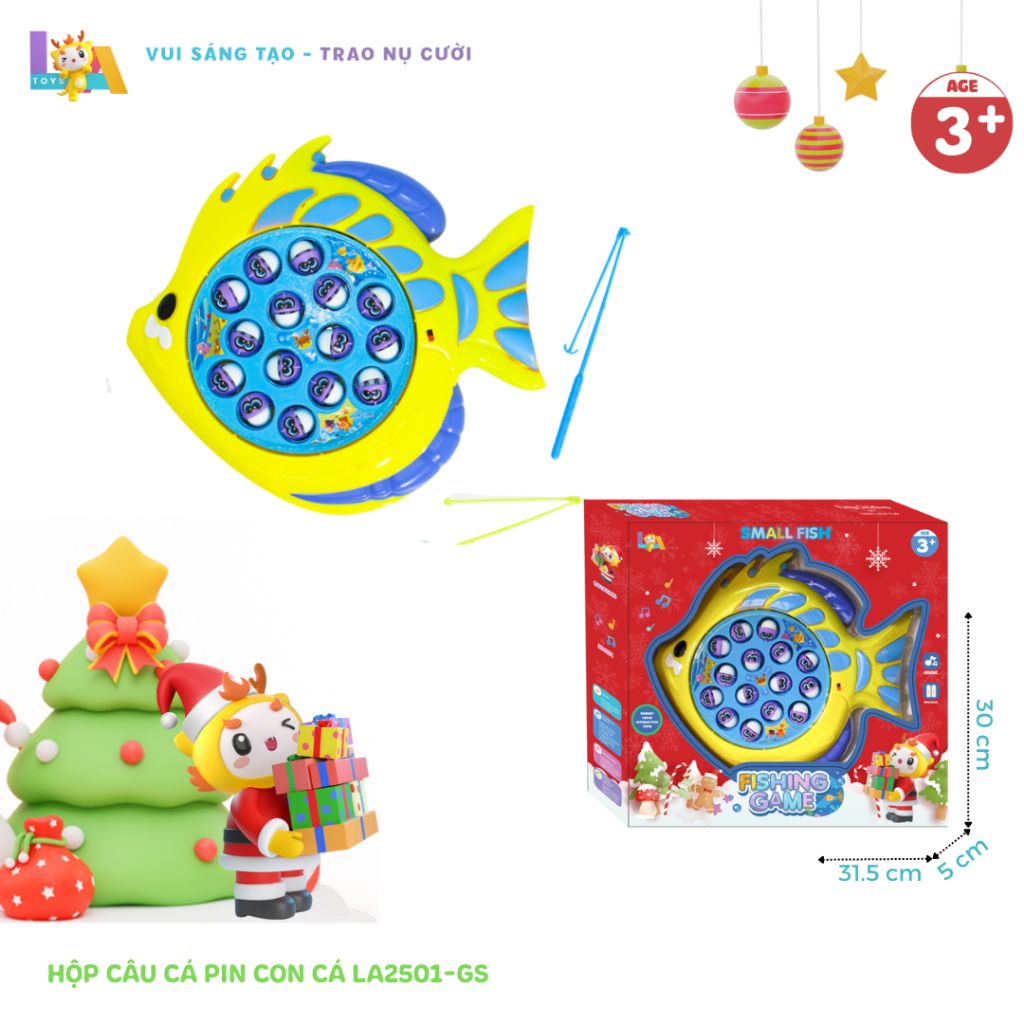  Đồ Chơi LAToys Giáng Sinh Hộp câu cá pin con cá LA2501-GS 