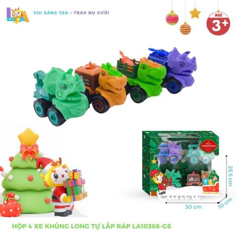  Đồ Chơi Giáng Sinh Bộ 4 xe lắp ráp LA10368-GS 