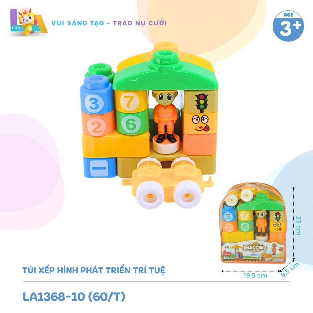  LAToys - Đồ chơi xếp hình phát triển trí não - Đồ chơi nhựa nguyên sinh an toàn lành tính cho bé  tặng 1 xe lắp ráp và 1 trứng lắp ghép 