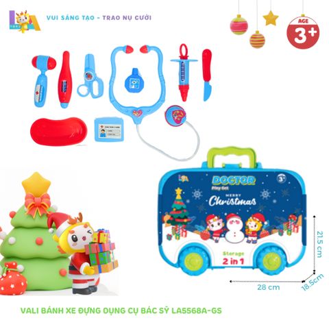  Đồ Chơi LAToys Giáng Sinh Vali bánh xe dụng cụ bác sỹ LA5568A-GS 