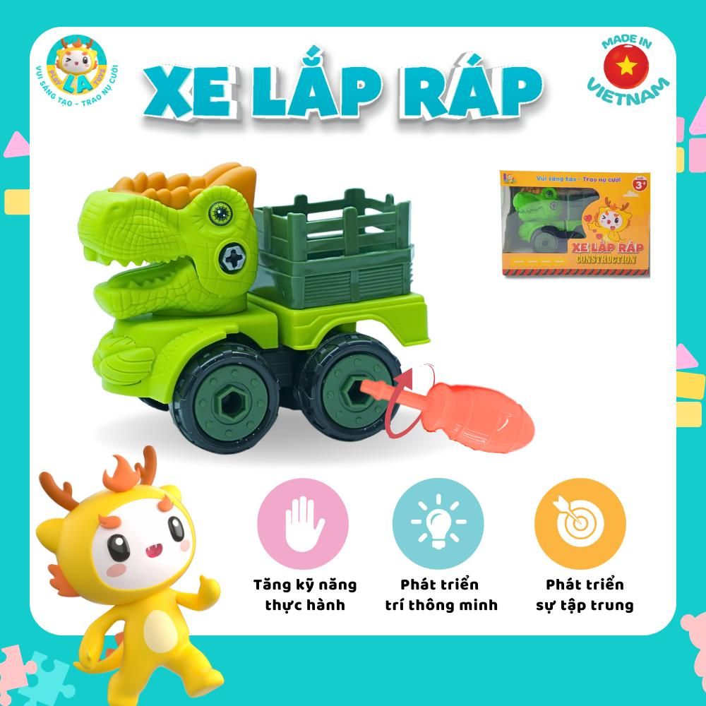  Hộp 1 xe công trình tự lắp ráp - Đồ chơi nhựa nguyên sinh an toàn lành tính cho bé LAToys - LA368H 