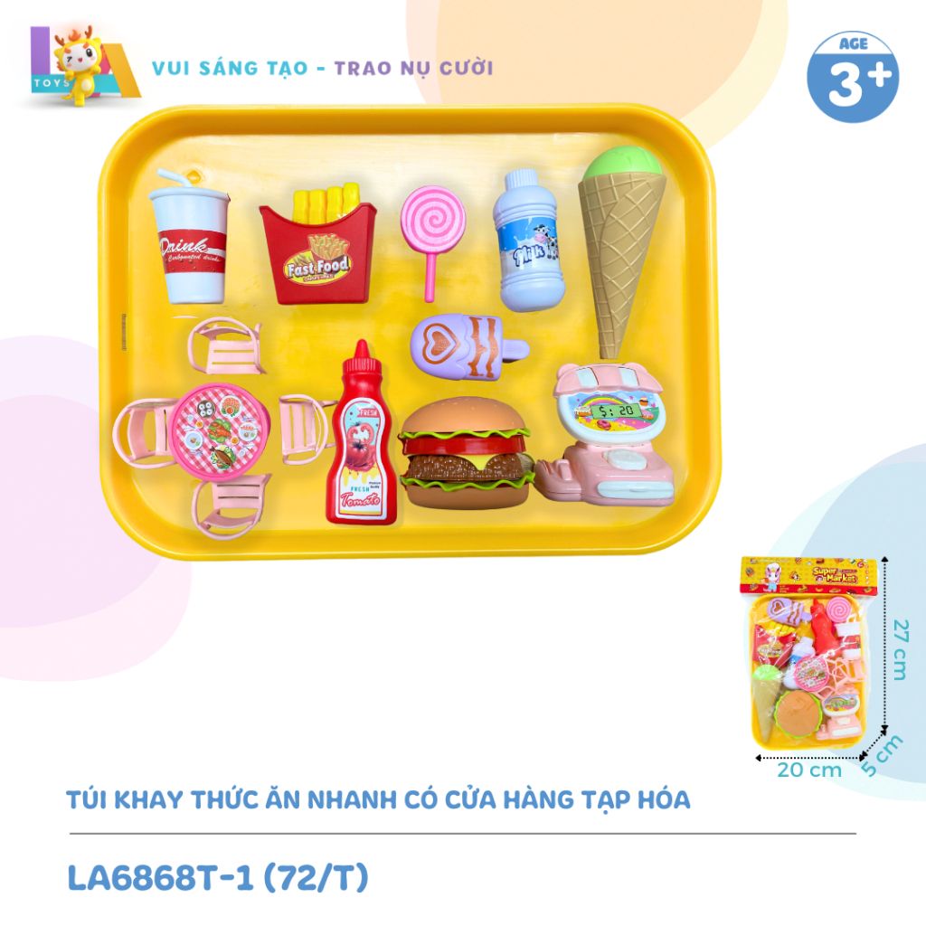  Túi đồ chơi khay thức ăn nhanh có cửa hàng tạp hóa LA6868T-1 