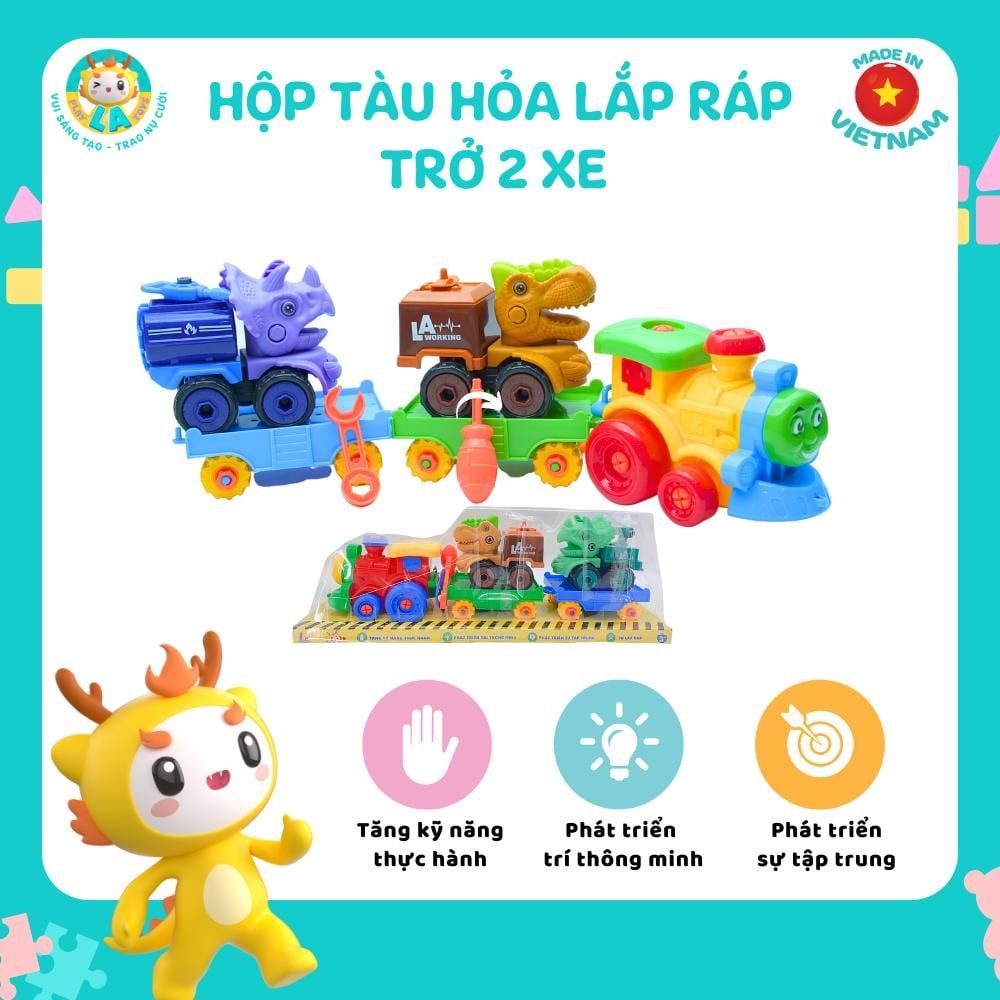  LAToys - Set đồ chơi hộp xe lửa tự lắp ráp - Đồ chơi nhựa nguyên sinh an toàn cho bé 
