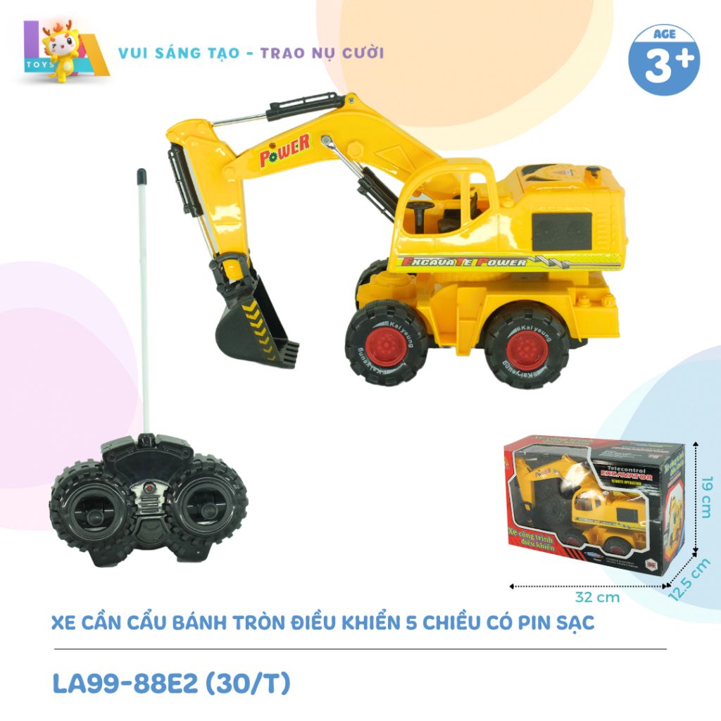  Xe cần cẩu bánh tròn điều khiển 5 chiều có pin sạc LA99-88E2 