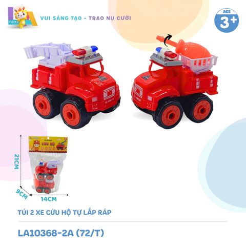  Set đồ chơi Túi 2 xe cứu hộ tự lắp ráp LA10368-2A 