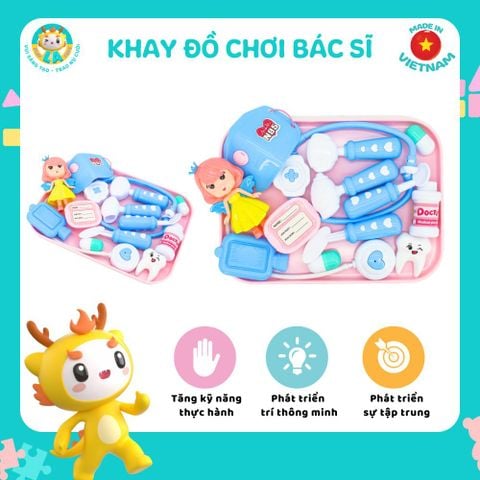  LAToys - Túi khay đồ chơi bác sĩ - Đồ chơi nhựa nguyên sinh an toàn 