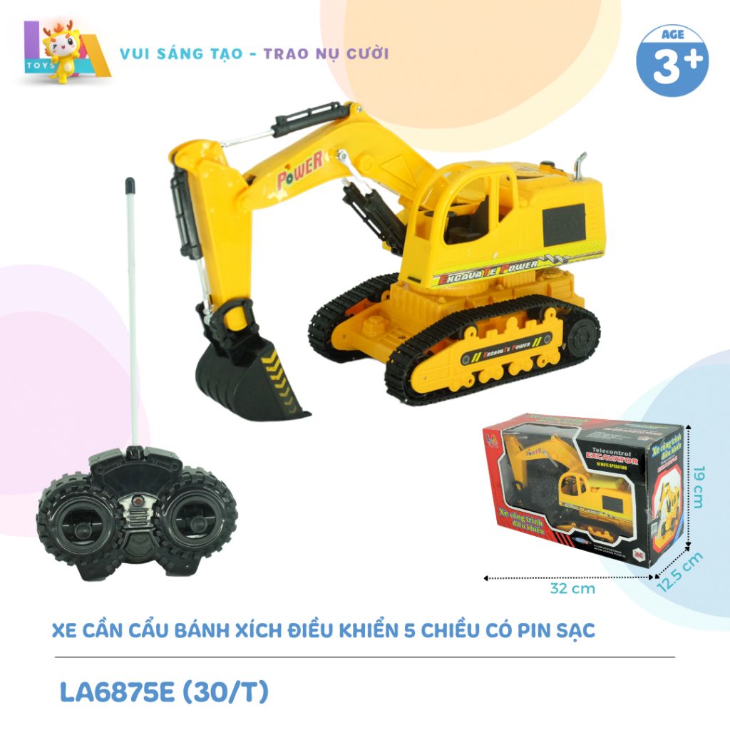  Xe cần cẩu bánh xích điều khiển 5 chiều có pin sạc LA6875E 